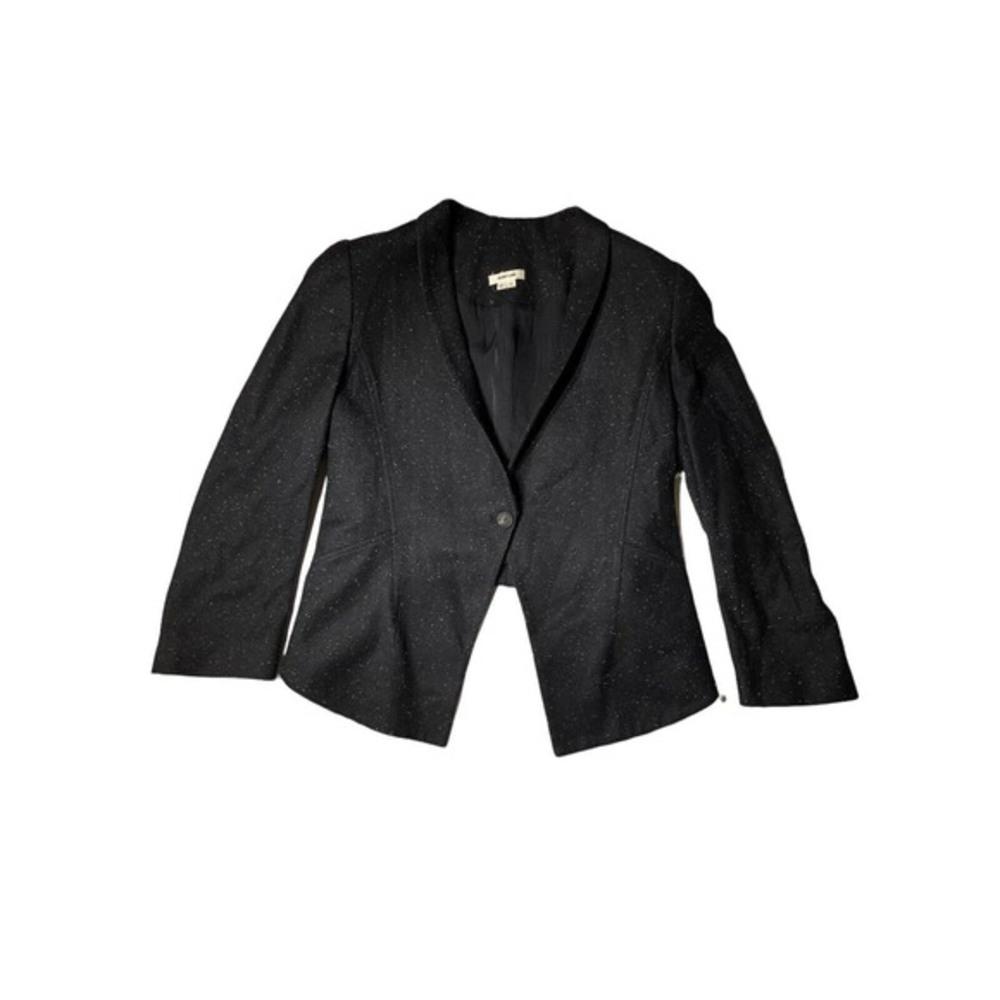 Womens Blazer Helmut Lang Size 12 Wool Blend‎ Black White Tux